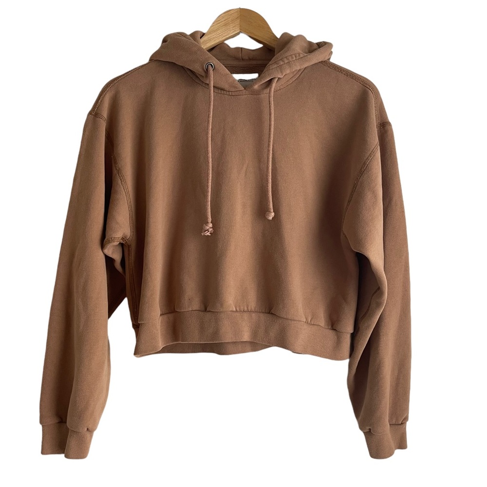 Abercrombie & Fitch Hoodie Soft AF Collection Caramel Color, Cropped Size Small